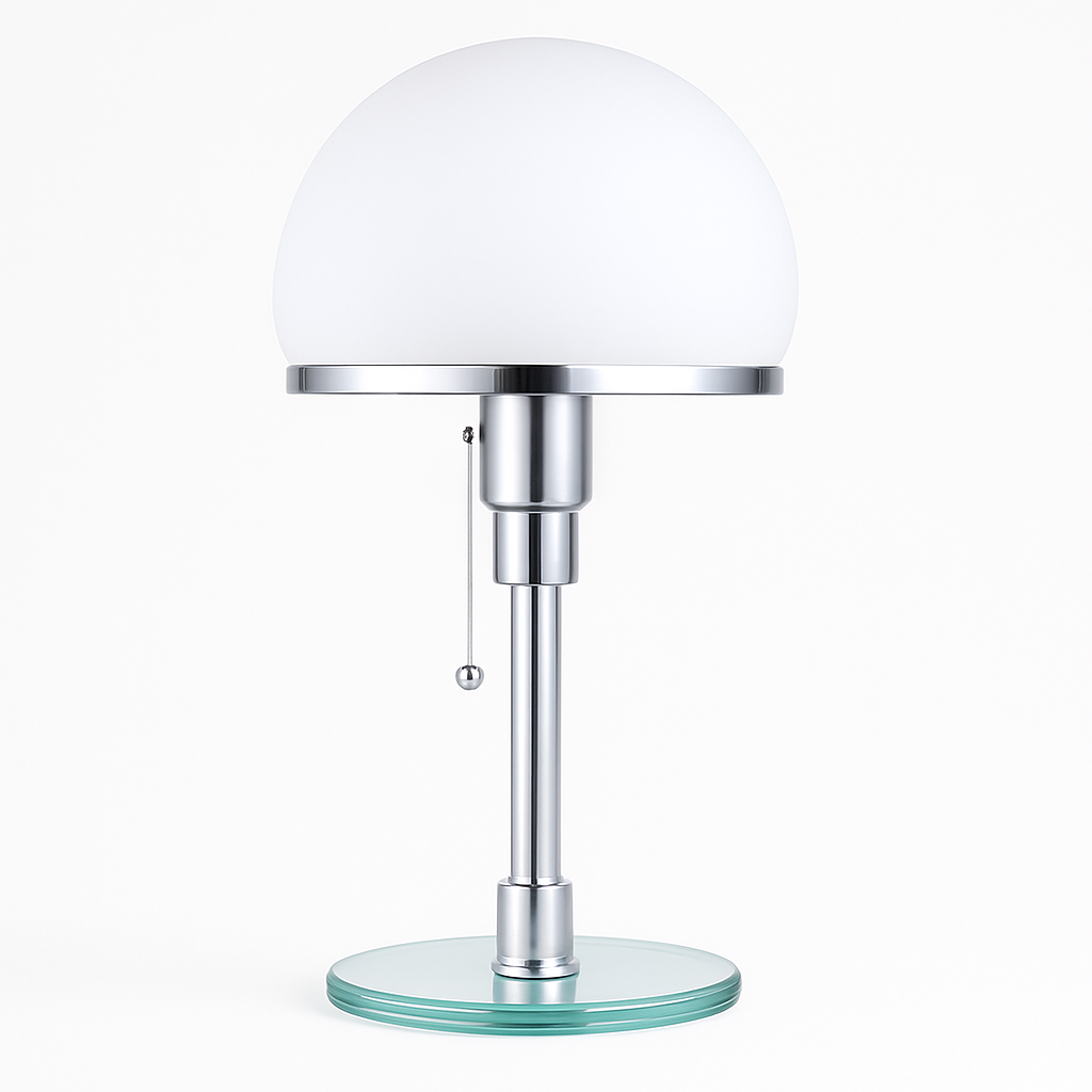 lampe de bureau design led en acier inoxydable wilhelm wagenfeld bauhaus