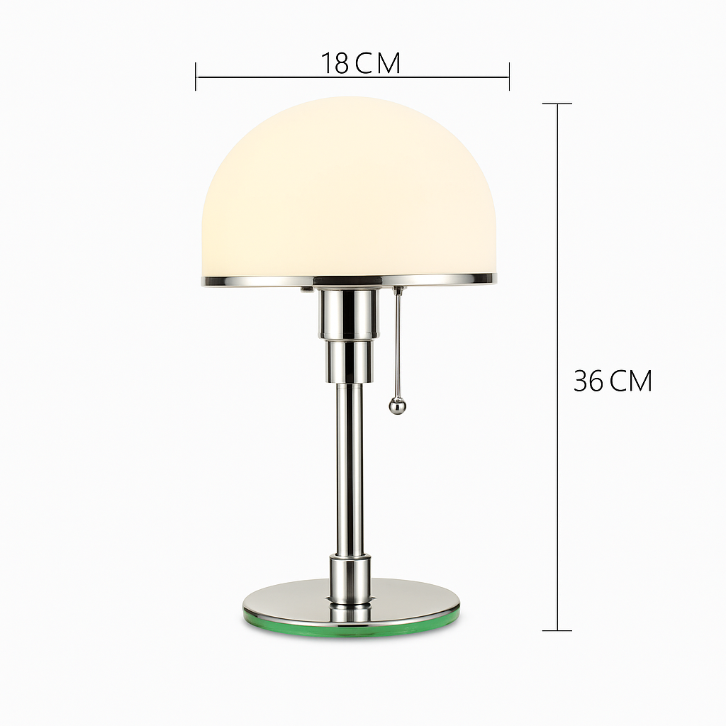 lampe de bureau design led en acier inoxydable wilhelm wagenfeld bauhaus