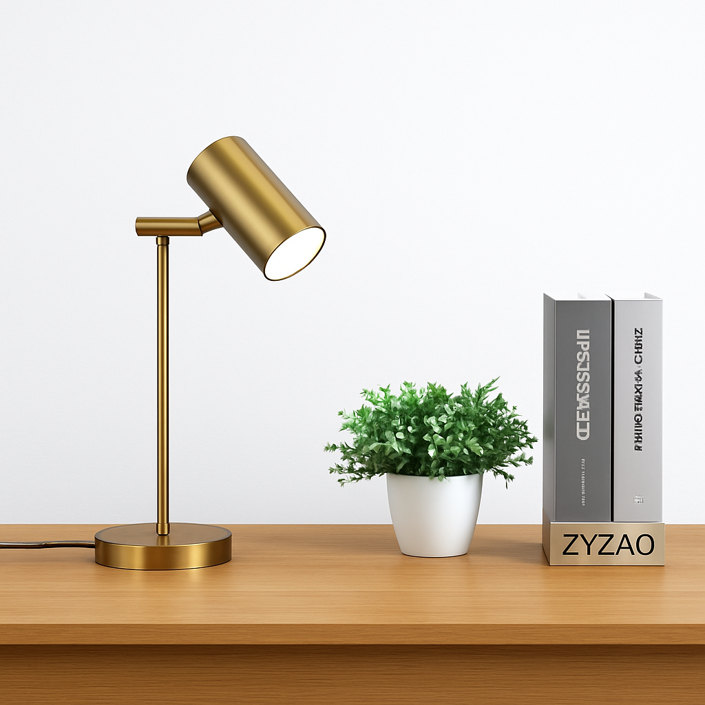 lampe de bureau dorée moderne protection des yeux créative