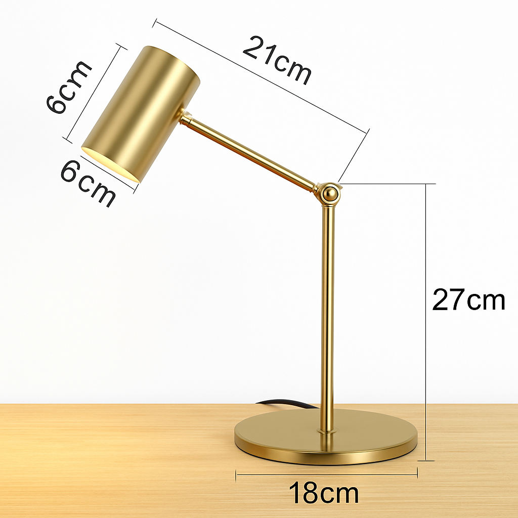 lampe de bureau dorée moderne protection des yeux créative