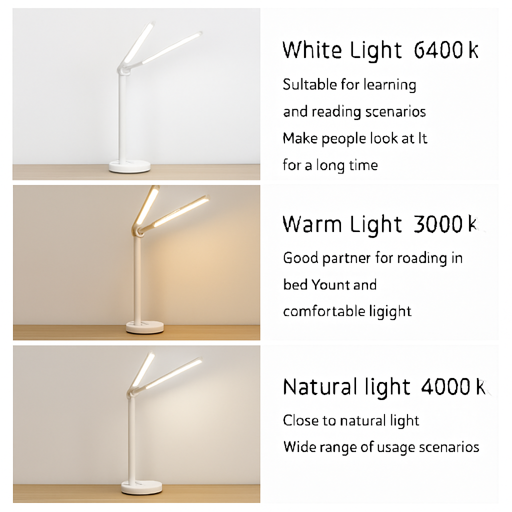 Lampe de bureau LED 3 niveaux réglable tactile veilleuse USB Rechargeable Protection des yeux lampe de Table pliable pour chambre chevet lecture