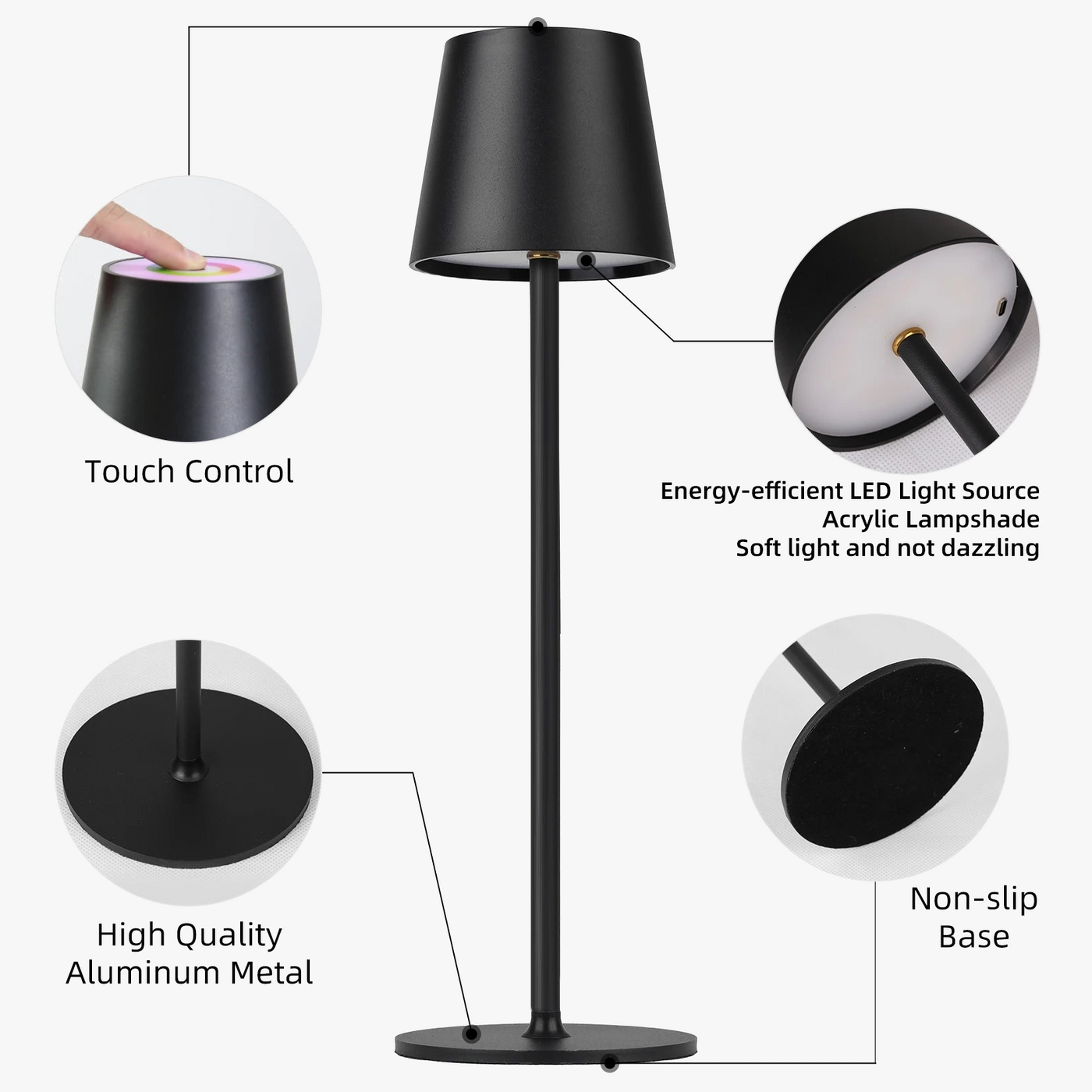 lampe de bureau led ambiance sans fil chargement usb