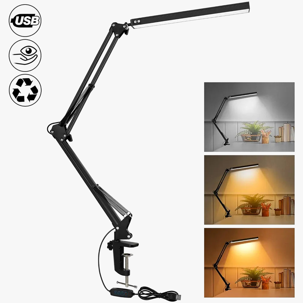Lampe de bureau LED avec pince 10W