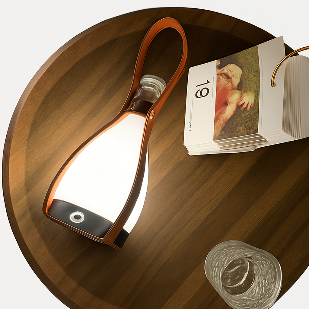 lampe de bureau led design bouteille en verre pour extérieur et intérieur