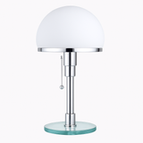 Lampe de bureau led design nordique en verre et acier inoxydable