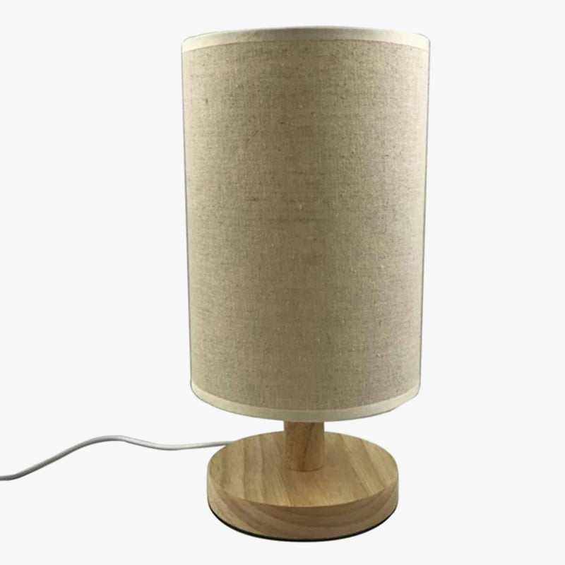lampe de bureau led minimaliste moderne en tissu et bois usb