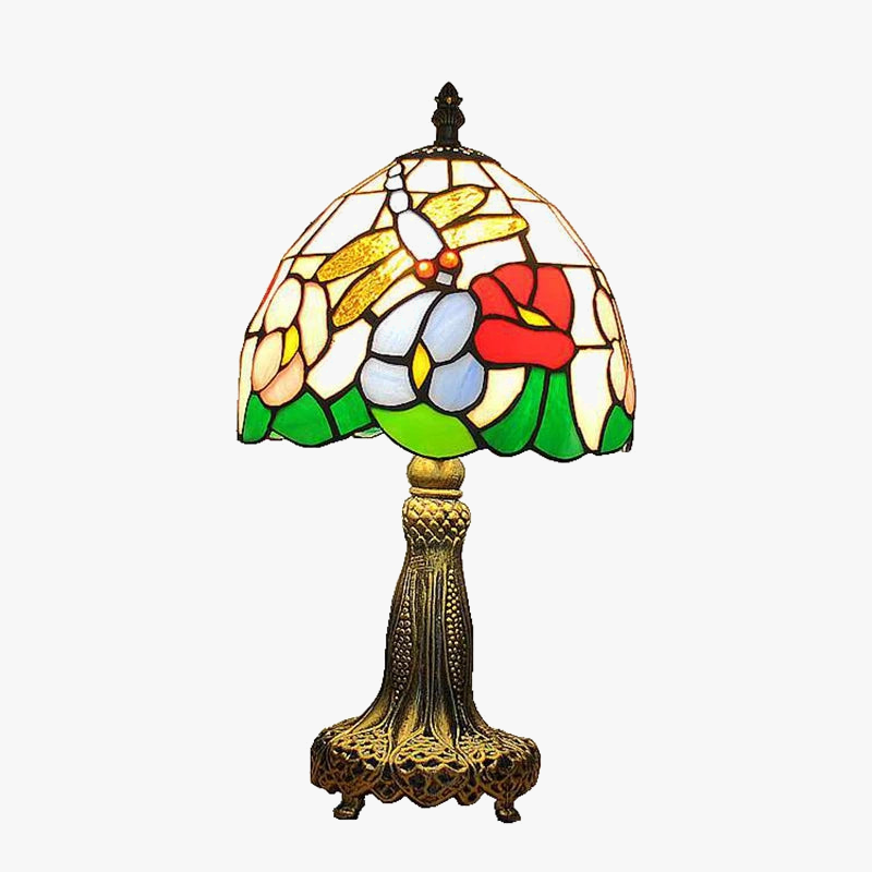 lampe de bureau libellule style tiffany cadeau original décoratif