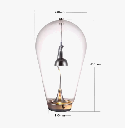 lampe de bureau magnétique moderne en verre transparent réglable