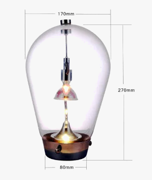 lampe de bureau magnétique moderne en verre transparent réglable