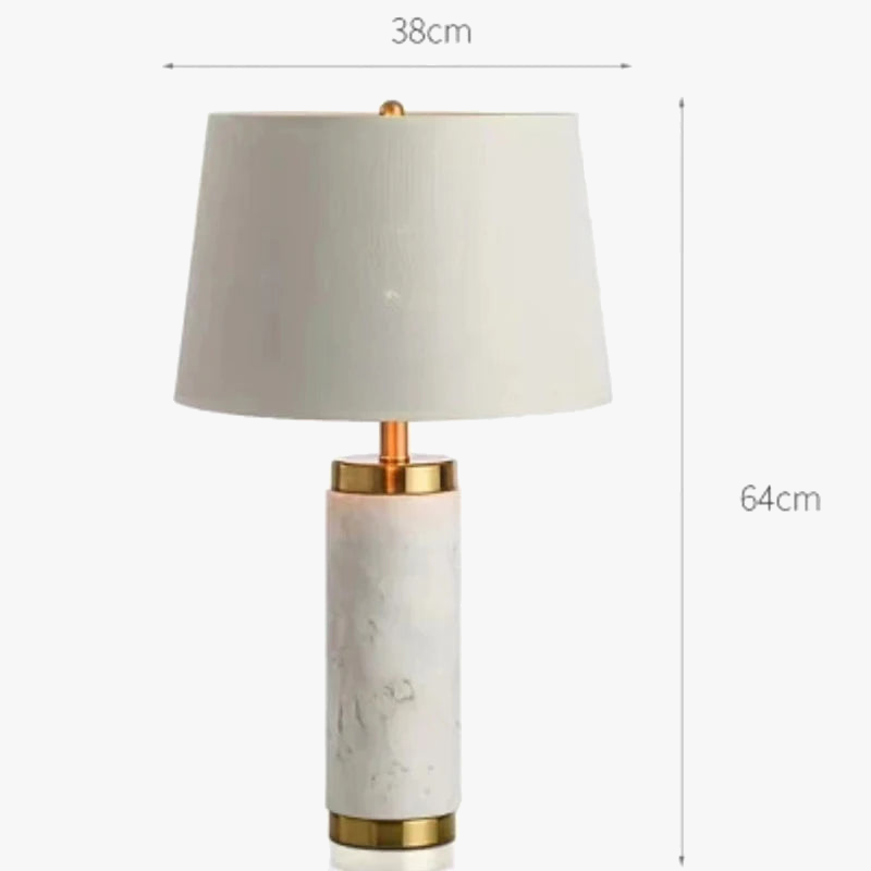 lampe de bureau minimaliste en tissu marbré pour intérieur élégant