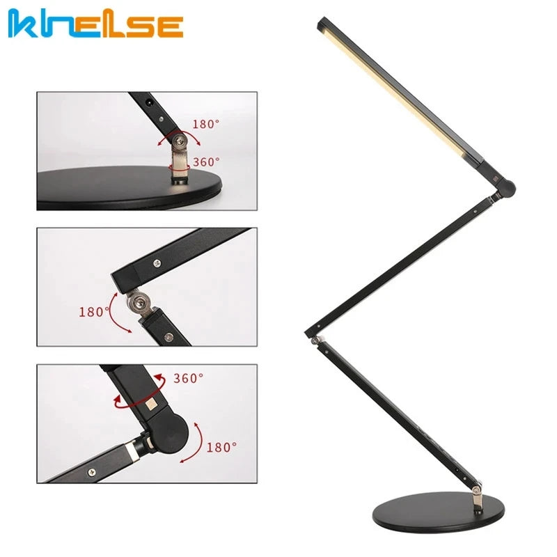 lampe de bureau moderne à bras long avec variateur et économie d'énergie