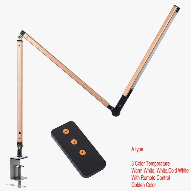 lampe de bureau moderne à bras long avec variateur et économie d'énergie