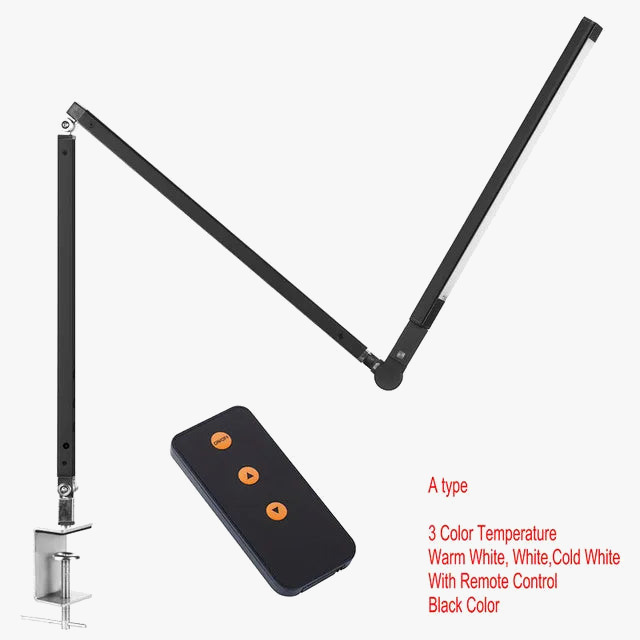 lampe de bureau moderne à bras long avec variateur et économie d'énergie