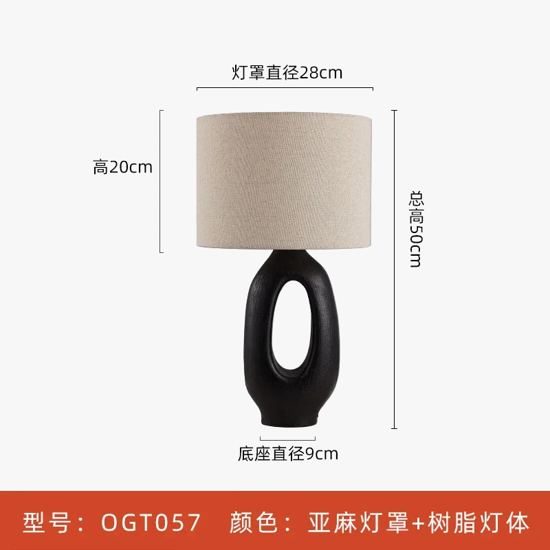 lampe de bureau moderne design en résine wabi-sabi décorative et artistique