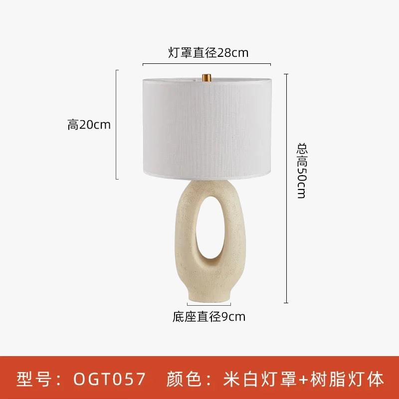 lampe de bureau moderne design en résine wabi-sabi décorative et artistique