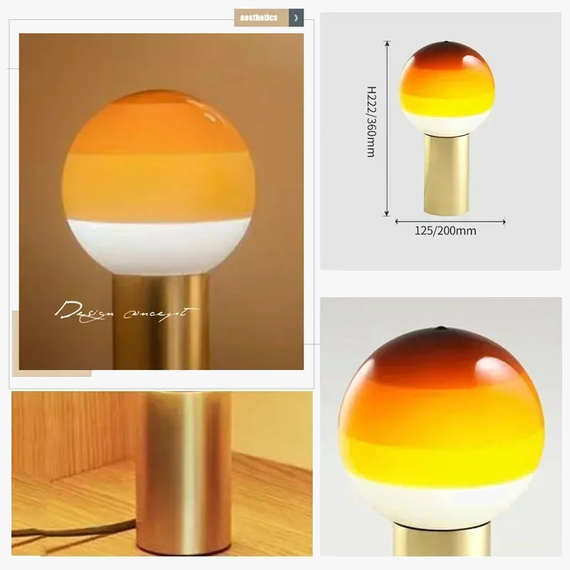 lampe de bureau nordique led en verre pour hôtel restaurant