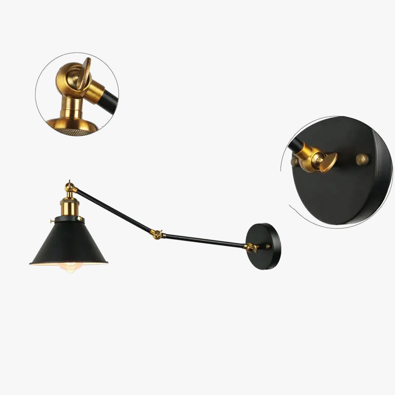 lampe de bureau pliante style industriel américain rétro