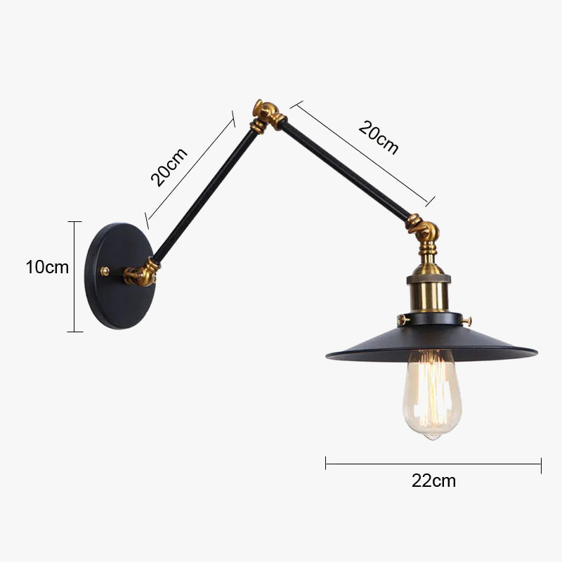 lampe de bureau pliante style industriel américain rétro