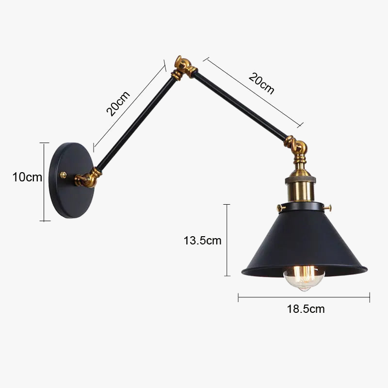 lampe de bureau pliante style industriel américain rétro