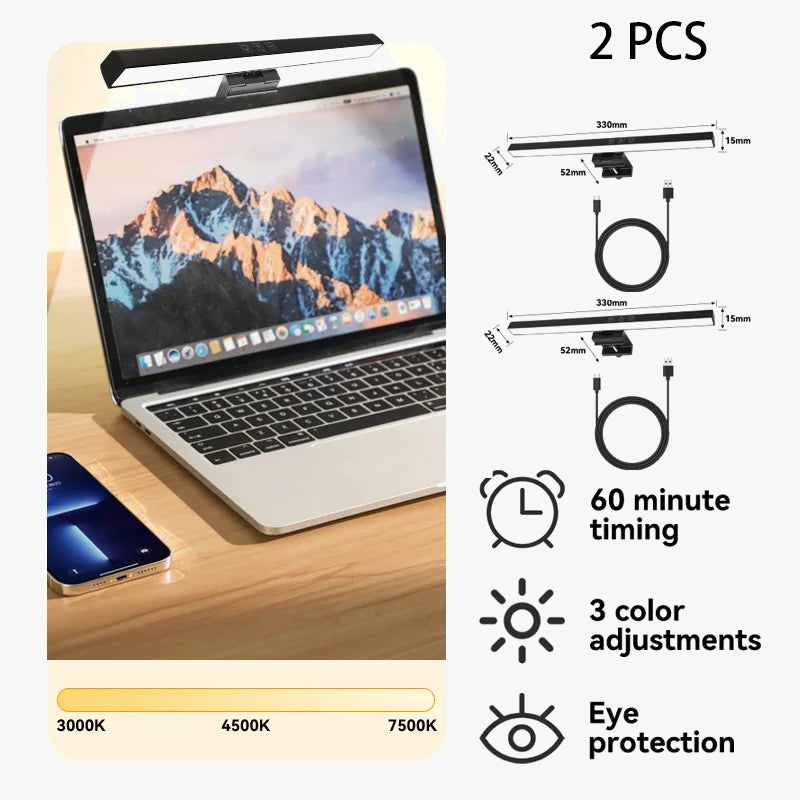 lampe de bureau portable usb avec lumière rvb ambiance