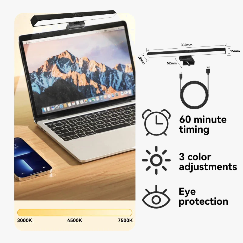 lampe de bureau portable usb avec lumière rvb ambiance