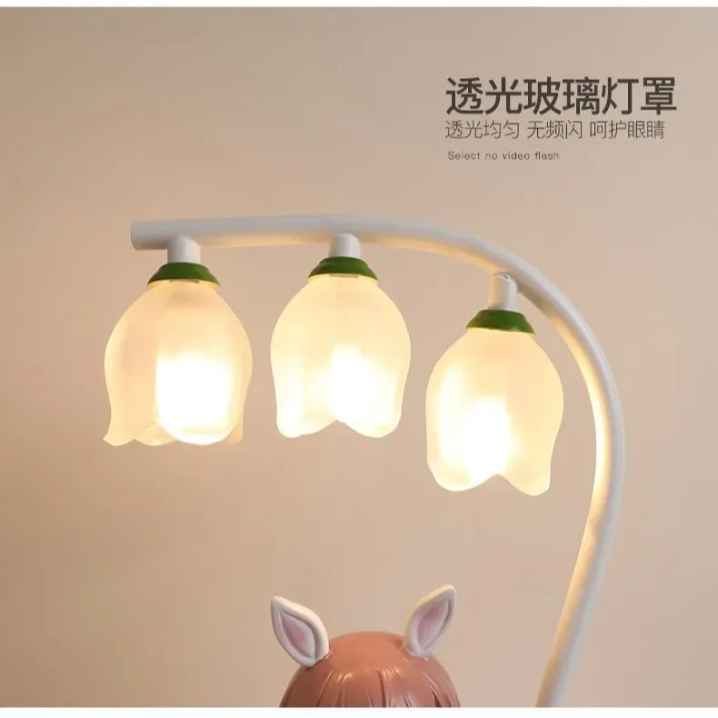 lampe de bureau pour enfants dessin animé lapin princesse mignon