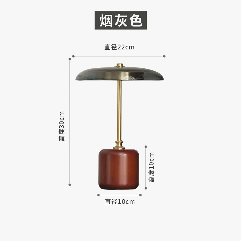 lampe de bureau rétro américaine en laiton et verre