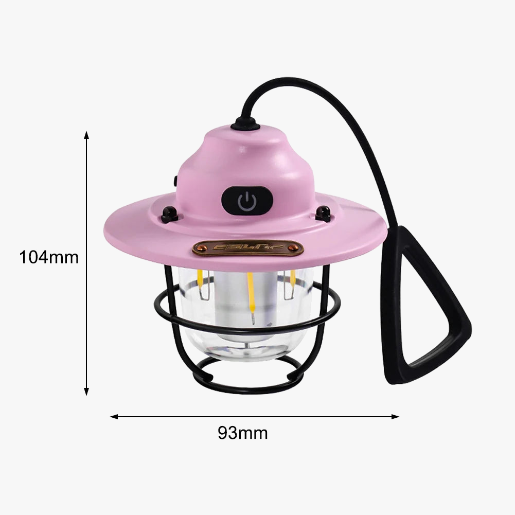lampe de camping led rétro suspendue étanche avec batterie rechargeable