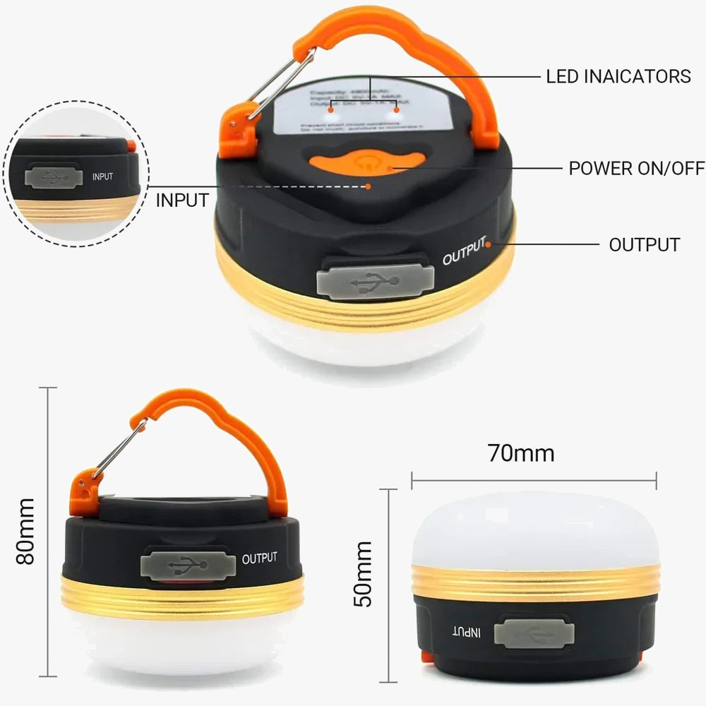 lampe de camping led rechargeable usb portable pour randonnée et nuit