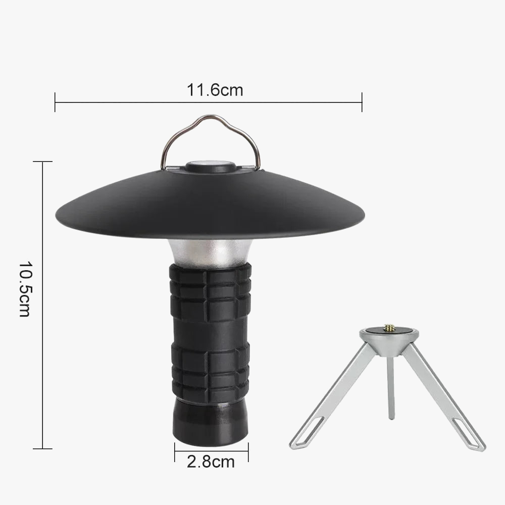 lampe de camping portable avec support trépied pratique et légère