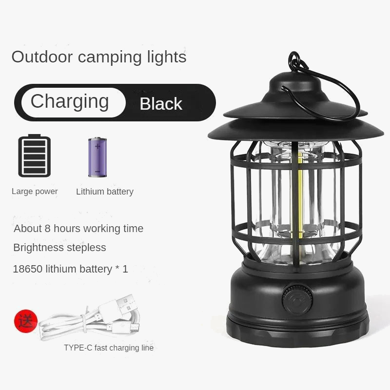 lampe de camping rechargeable étanche 7 couleurs d'éclairage variable