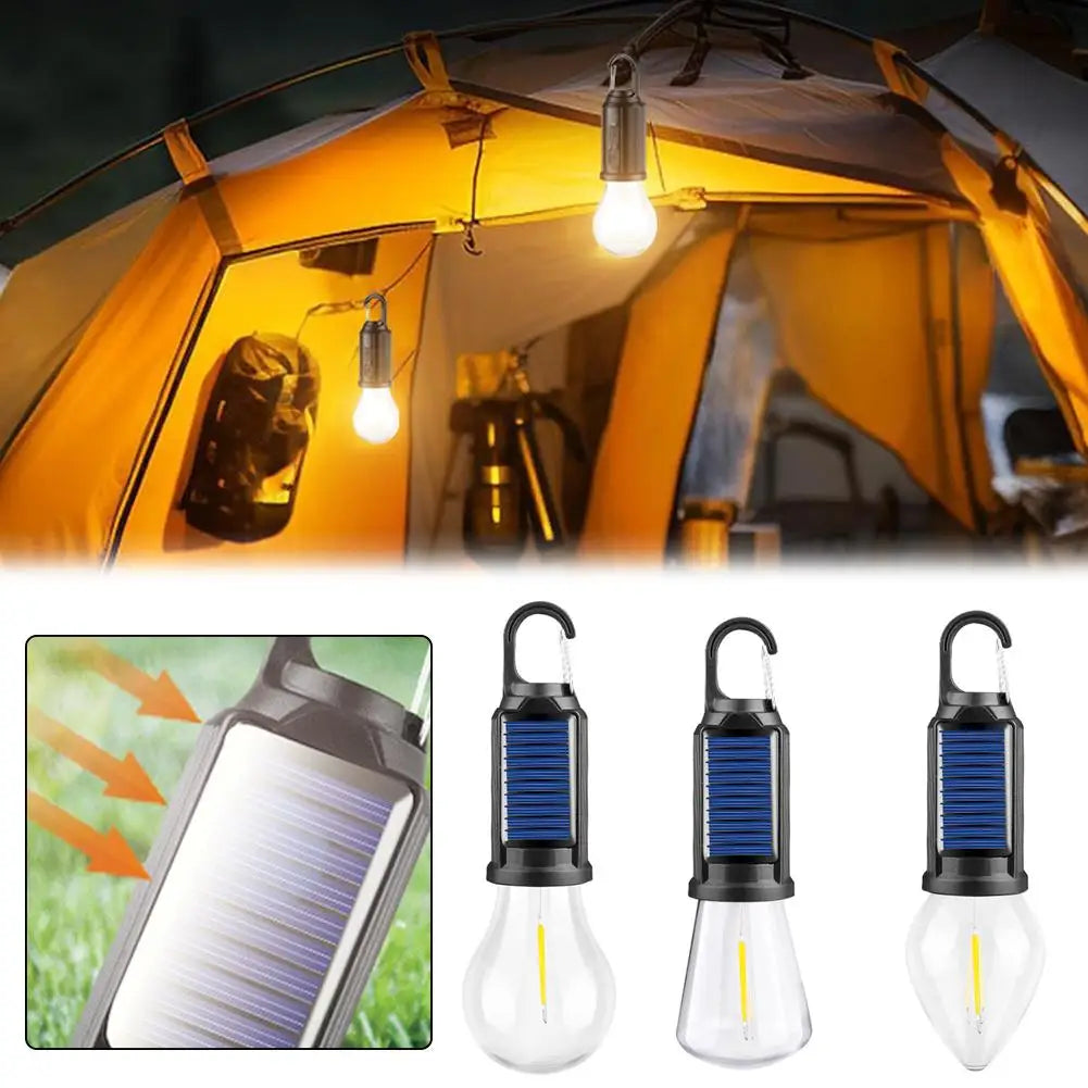 lampe de camping solaire à led avec crochet et usb étanche