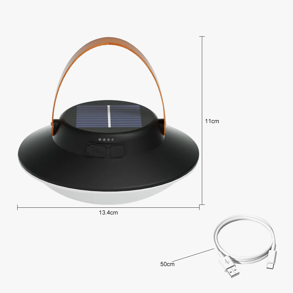 lampe de camping solaire led rechargeable 3 modes étanche portable