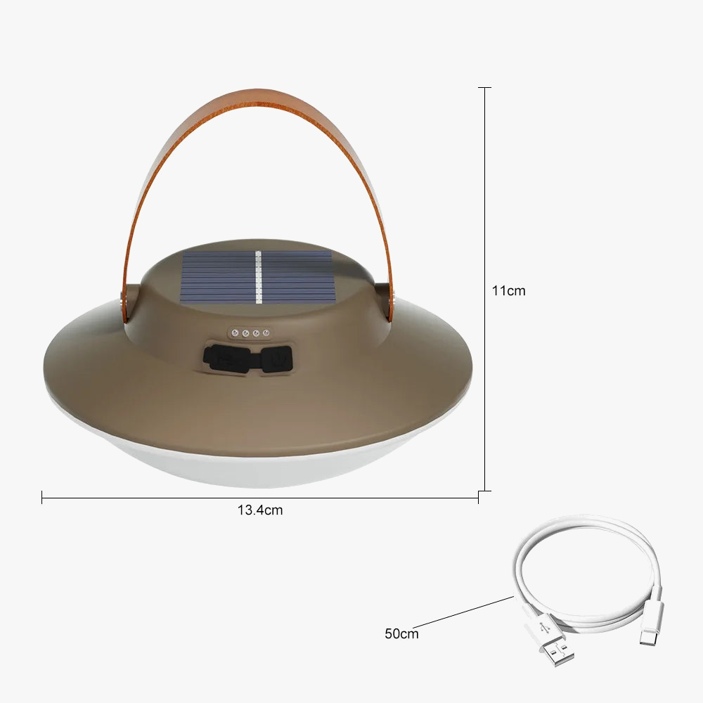 lampe de camping solaire led rechargeable 3 modes étanche portable