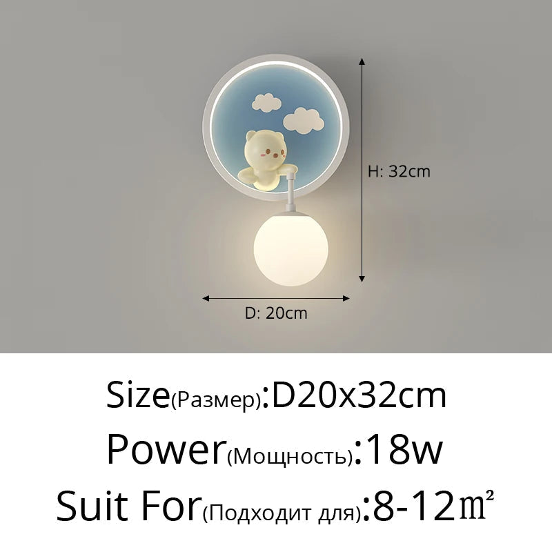 lampe de chevet créative dessin animé ours nuage pour enfants