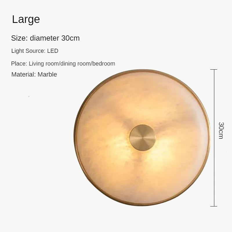 lampe de chevet créative en cuivre et marbre naturel à led