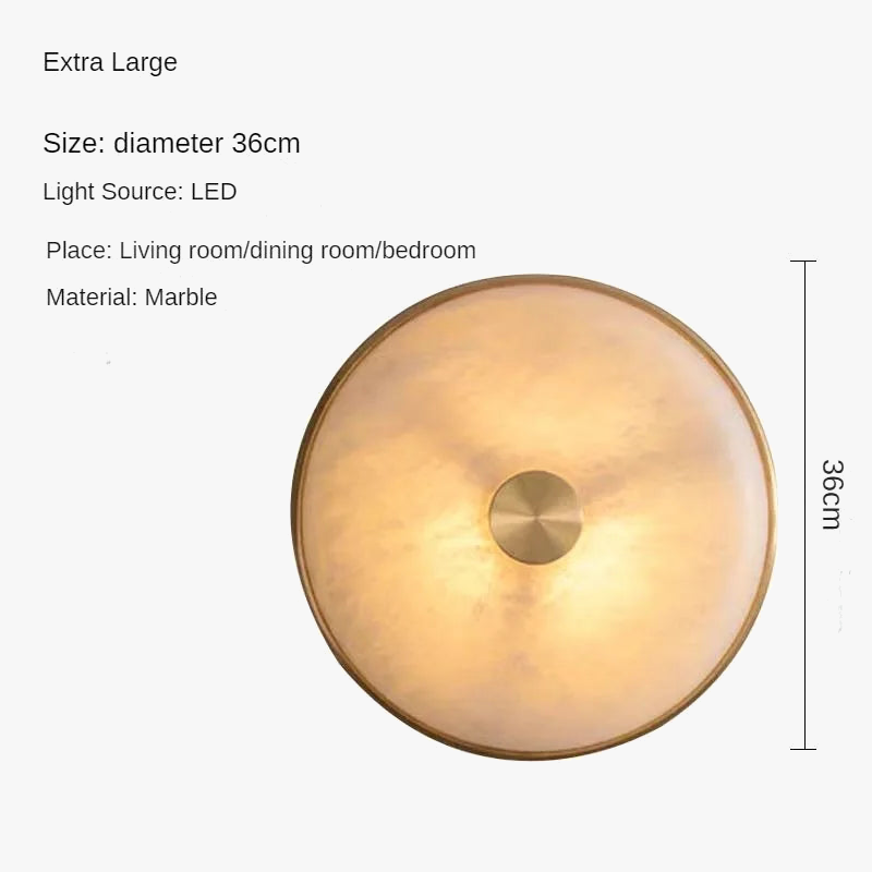 lampe de chevet créative en cuivre et marbre naturel à led