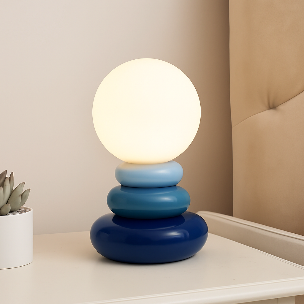 lampe de chevet créative en pierre empilée nordique ambiance lumineuse
