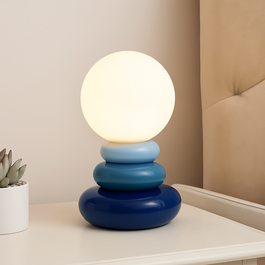 lampe de chevet créative en pierre empilée nordique ambiance lumineuse