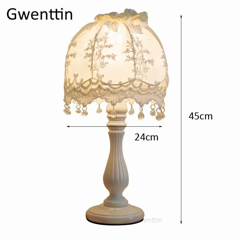 lampe de chevet en dentelle coréenne pour décoration élégante