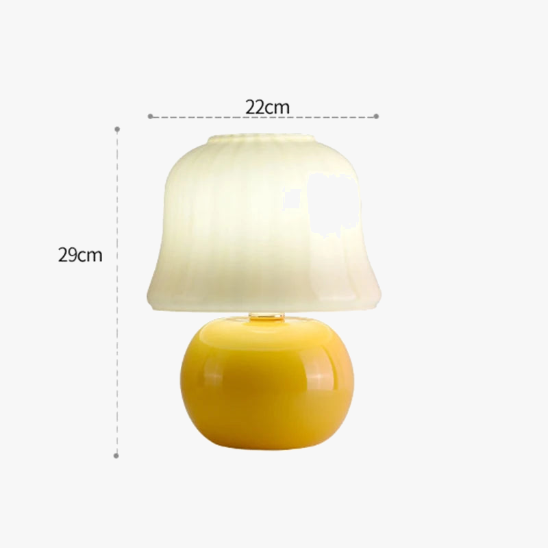 lampe de chevet en verre champignon faite à la main pour décoration chaleureuse
