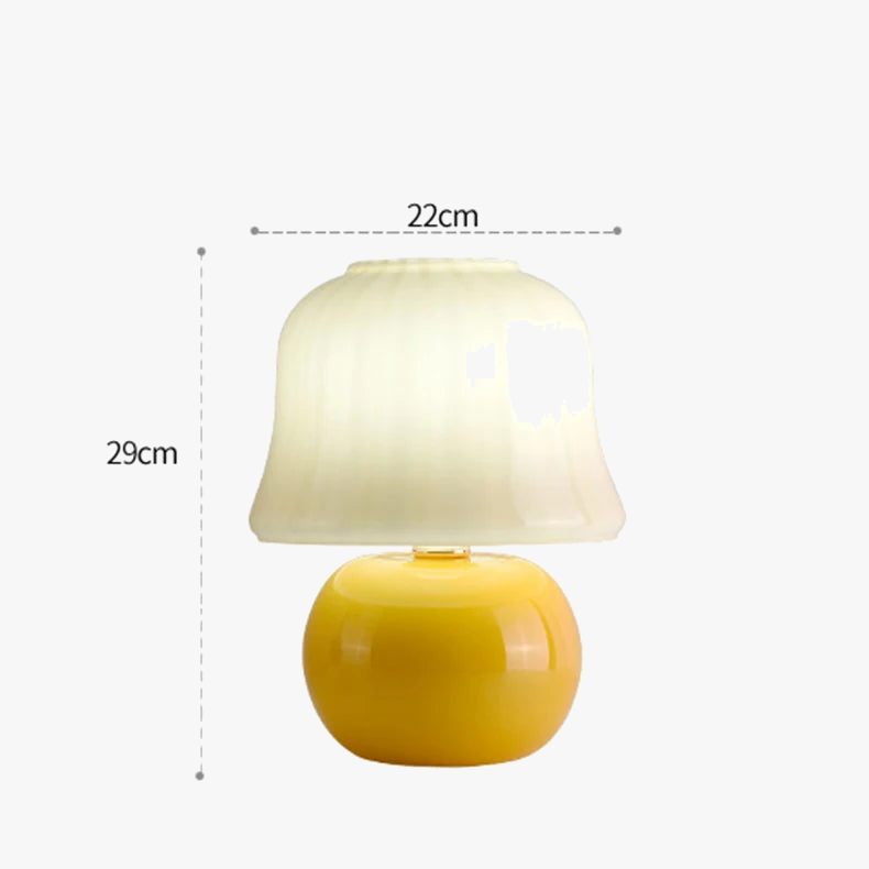 lampe de chevet en verre champignon faite à la main pour décoration chaleureuse