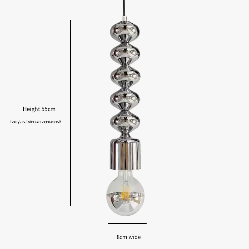 lampe de chevet industrielle chromée moderne à longue ligne ondulée