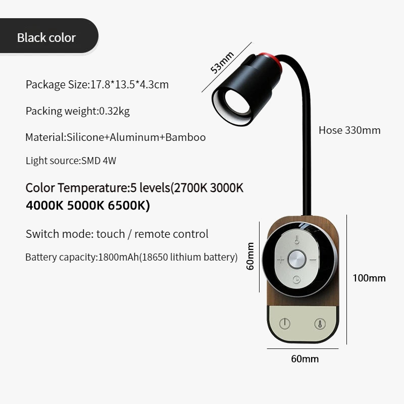lampe de chevet led moderne nordique rechargeable avec télécommande réglable
