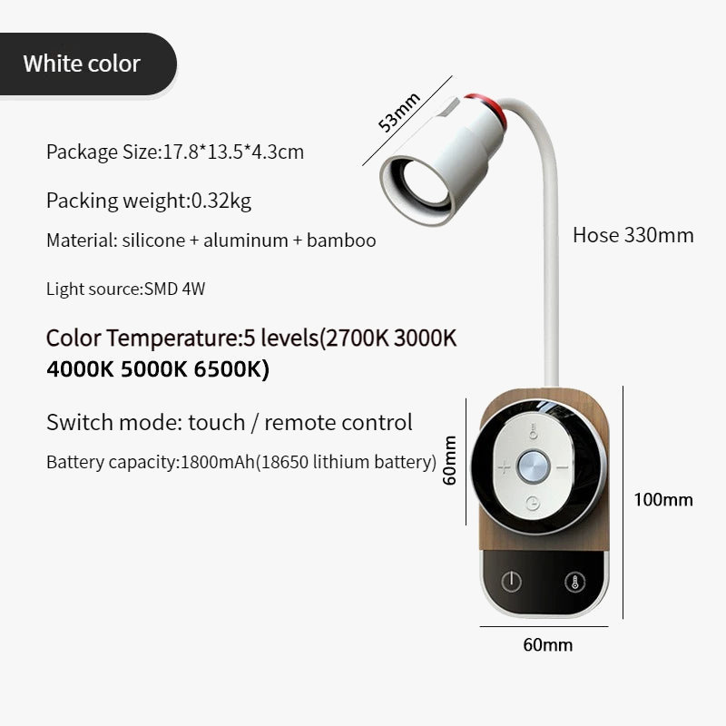 lampe de chevet led moderne nordique rechargeable avec télécommande réglable