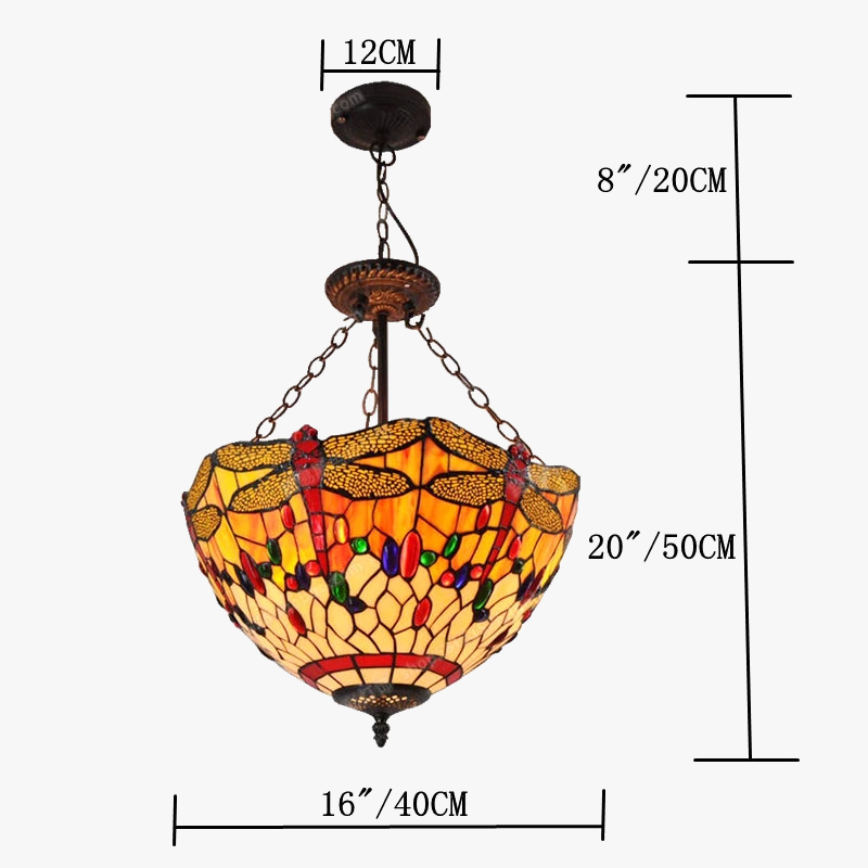 lampe de chevet libellule style européen en verre tiffany