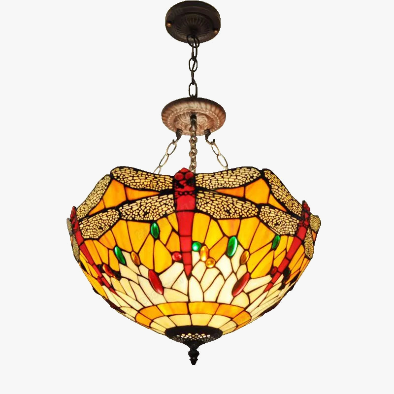lampe de chevet libellule style européen en verre tiffany