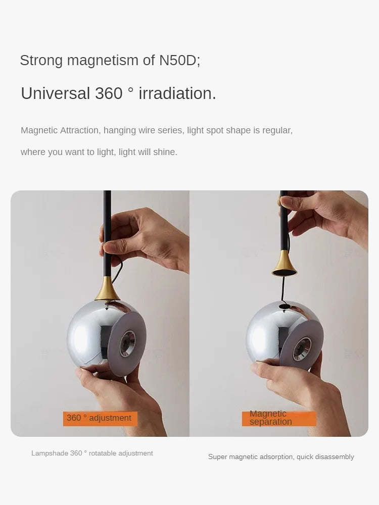 lampe de chevet moderne à aspiration magnétique réglable