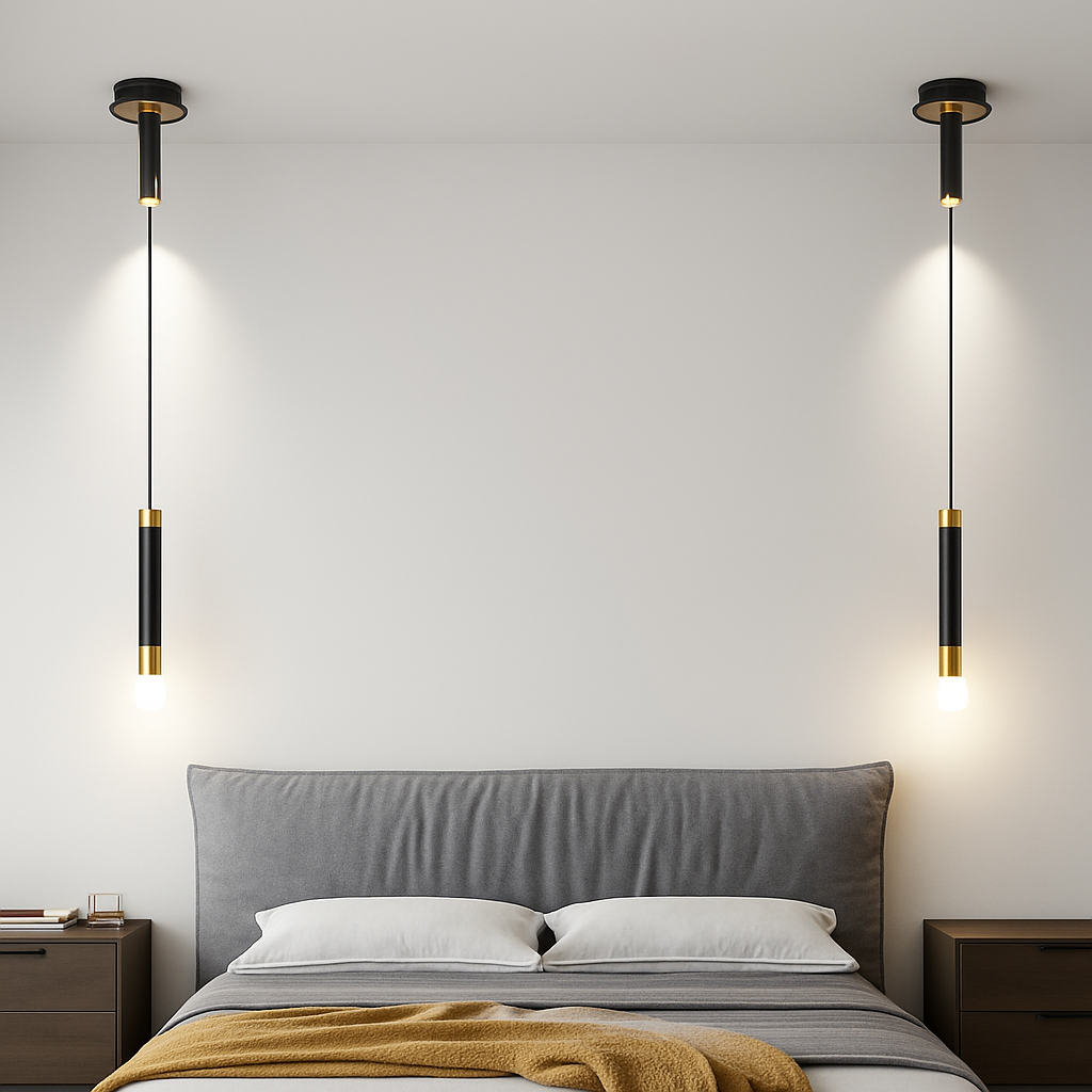 lampe de chevet moderne avec projecteur rotatif led suspension