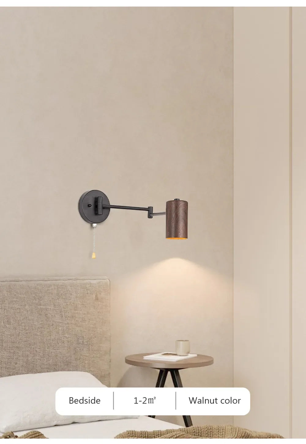 lampe de chevet nordique pivotante pour lecture et étude